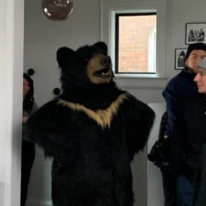 Bearnice standing on set waiting for the director to call action