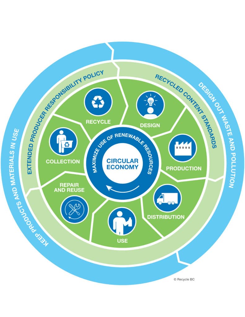 Decorative Info graphic of circular economy