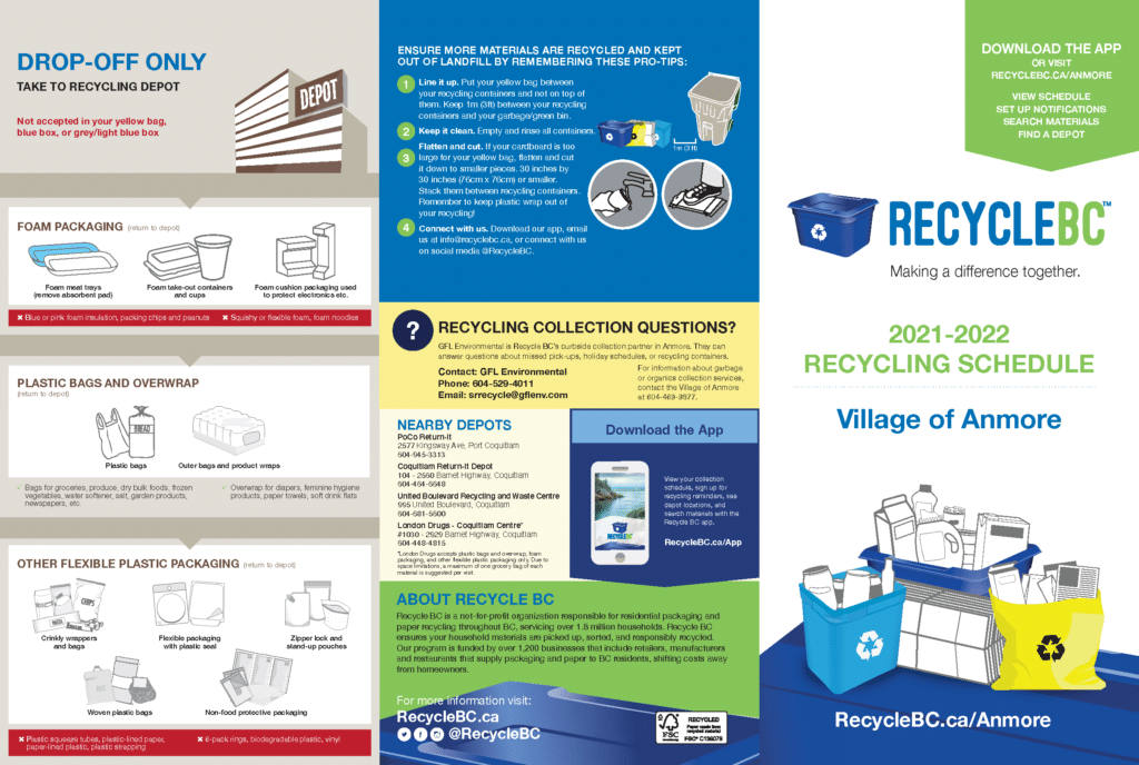 Village of Anmore recycling guide cover