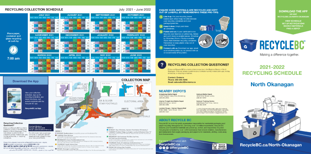 Regional District of North Okanagan recycling guide cover image