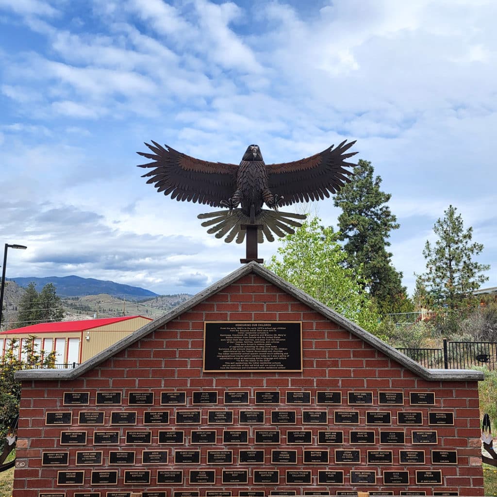Residential School Memorial Wall in Osoyoos Indian Band