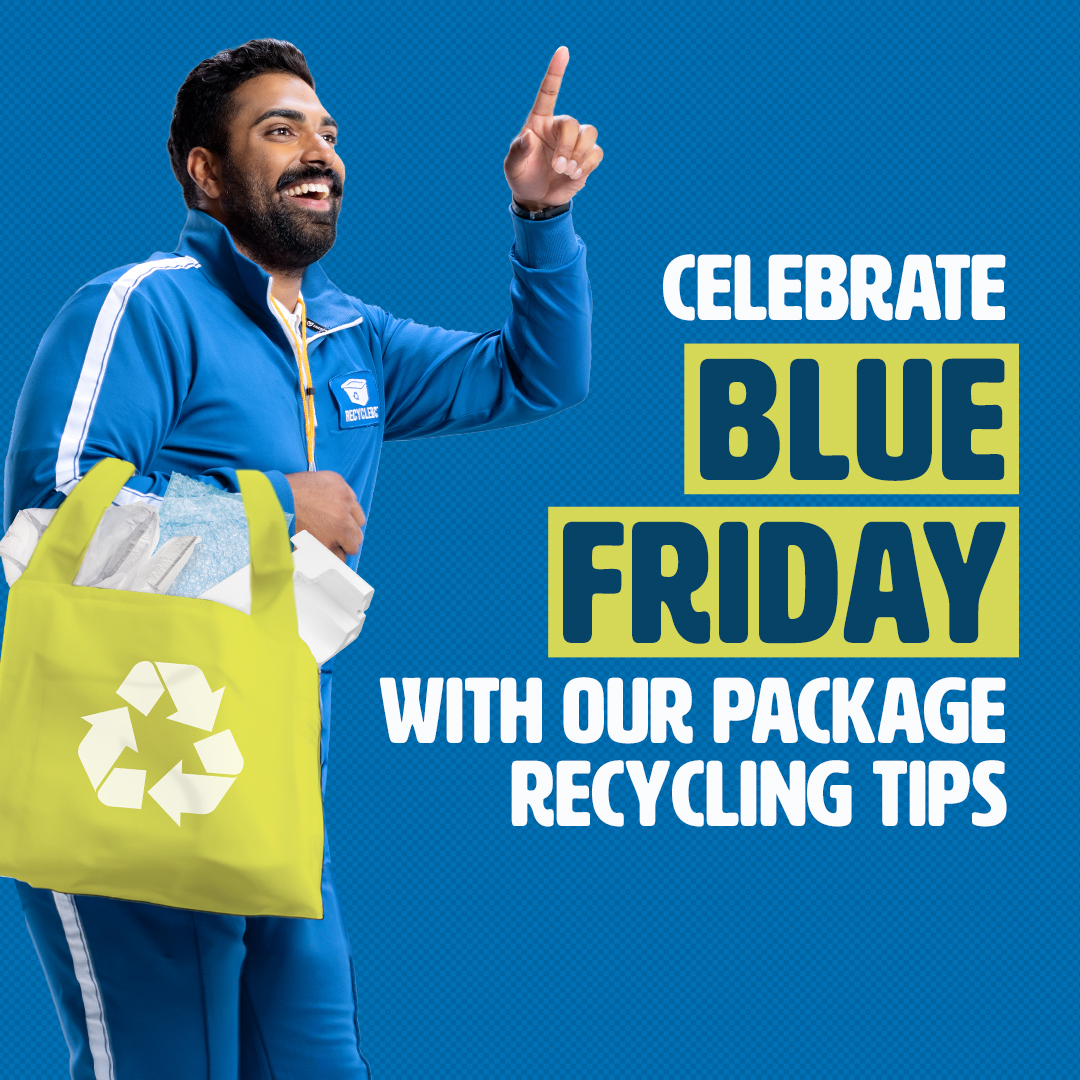 Recycling Black Friday Delivery and Shopping Waste Plastic and Paper Packaging