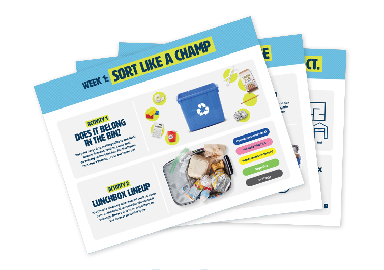 Junior Recyclers four-week activity pack pages